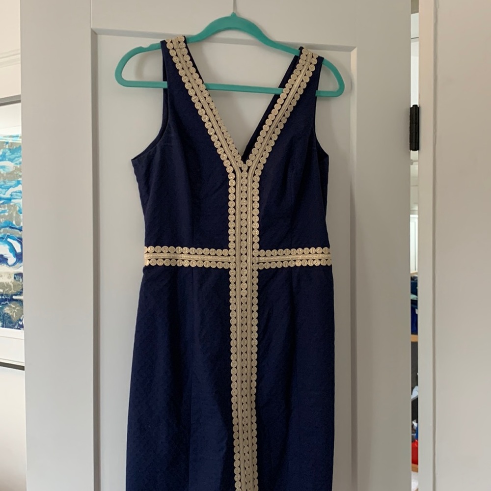 Lilly Pulitzer Navy and Gold Dress size 8